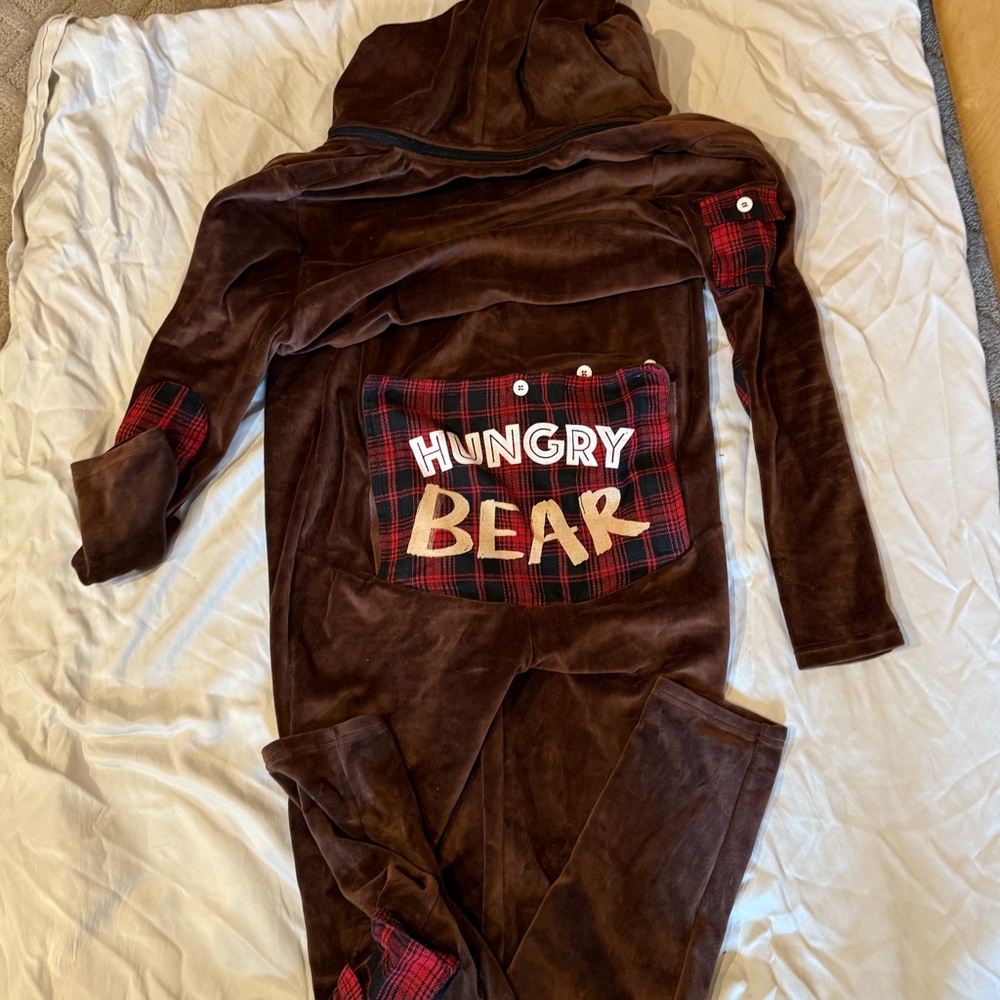 Brown Hungry Bear Onesie Pajamas